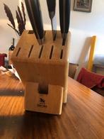 Kom-kom Messenblok, Ophalen, Gebruikt, Hout, Los bestek