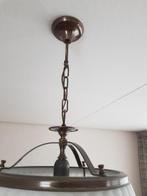 hanglamp messing met geribbeld glas, Huis en Inrichting, Lampen | Hanglampen, Ophalen of Verzenden, 'T Olde Gre-j, Info@toldegrej.nl