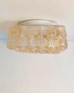 Amber kleurig relief glazen plafondlamp , jaren 70