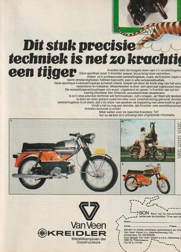 Retro reclame 1975 Kreidler brommer SL en GP precisie beschikbaar voor biedingen