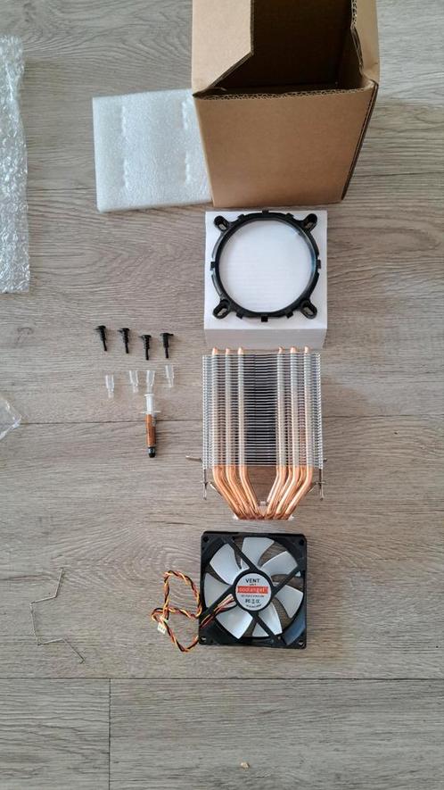 CPU cooler 6 koper buizen Coolangel fan 80mm, Computers en Software, Computerkoelers, Nieuw, Luchtkoeling, Ophalen of Verzenden