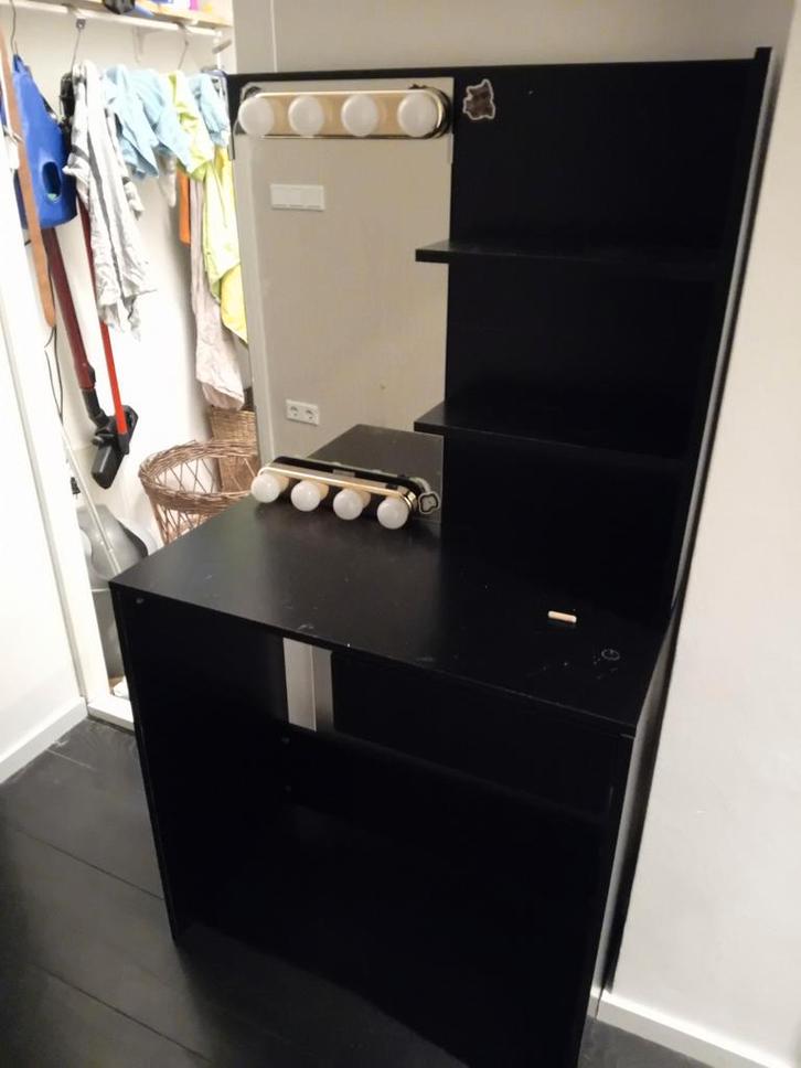 Make-up tafel met spiegel en verlichting, Huis en Inrichting, Tafels | Kaptafels, Minder dan 100 cm, 50 tot 100 cm, Ophalen of Verzenden
