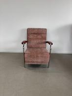 2x Leolux Scylla Fauteuil Hoog Roestbruin Gemêleerd + Leer, Huis en Inrichting, Fauteuils, Niet ingevuld, Metaal, Niet ingevuld