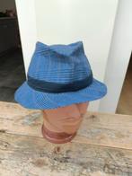 Stijlvolle blauwe linnen hoed, Onbekend, Hoed, Ophalen of Verzenden, Zo goed als nieuw