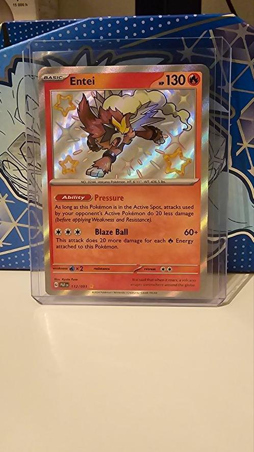 Pokemon / Shiny Entei 112/091, Hobby en Vrije tijd, Verzamelkaartspellen | Pokémon, Zo goed als nieuw, Losse kaart, Foil, Ophalen of Verzenden