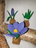 3 Krokusbollen Wolvilt lente krokus vilt seizoenstafel, Ophalen of Verzenden, Nieuw, Figuurtje(s), Wolvilt