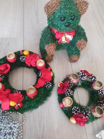 Retro kerstversieringen / kerstkransen / Beer  beschikbaar voor biedingen