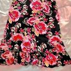 Prachtige lange gebloemde vintage jurk met ruches! (nieuw!), Nieuw, Ophalen of Verzenden, Roze, Maat 36 (S)