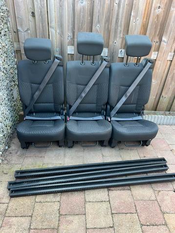 Zwart stoffen stoelen 3p gordel oldtimer zelfbouw camper bus beschikbaar voor biedingen