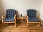 Set vintage fauteuils zweeds design, Huis en Inrichting, Jaren 80 midcentury retro scandinavisch, Zo goed als nieuw, Hout, Ophalen