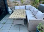 Wicker Tuinset met Hoekbank en Tafel, Gebruikt, 6 zitplaatsen, Ophalen of Verzenden, Wicker