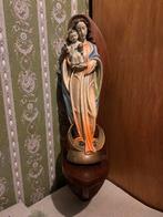 Maria met Kind beeld op houten wandplank, Antiek en Kunst, Ophalen