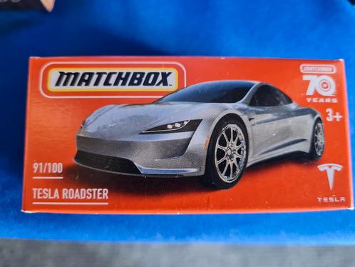Tesla Roadster zilver grijs 1:64 ( Matchbox), Hobby en Vrije tijd, Modelauto's | Overige schalen, Nieuw, Auto, Ophalen of Verzenden