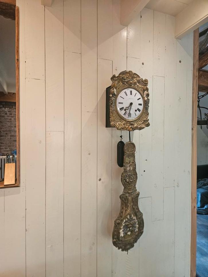 Antieke Franse Comtoise Klok, Antiek en Kunst, Antiek | Klokken, Ophalen of Verzenden