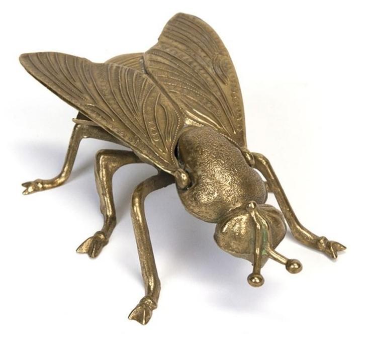 Messing asbak vlieg, insect., Antiek en Kunst, Antiek | Koper en Brons, Ophalen of Verzenden