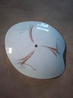 Vintage glazen schaal lamp - ophangsysteem gezocht, Gebruikt, Vintage, Ophalen of Verzenden, Wit