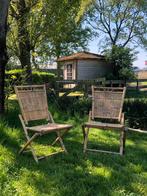 4 vintage bamboe tuinstoelen, Ophalen, Gebruikt