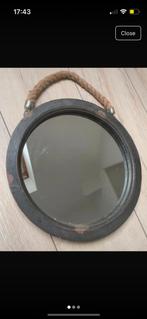 Wooden mirror / spiegel, Verzenden, Nieuw, Rond, Minder dan 50 cm