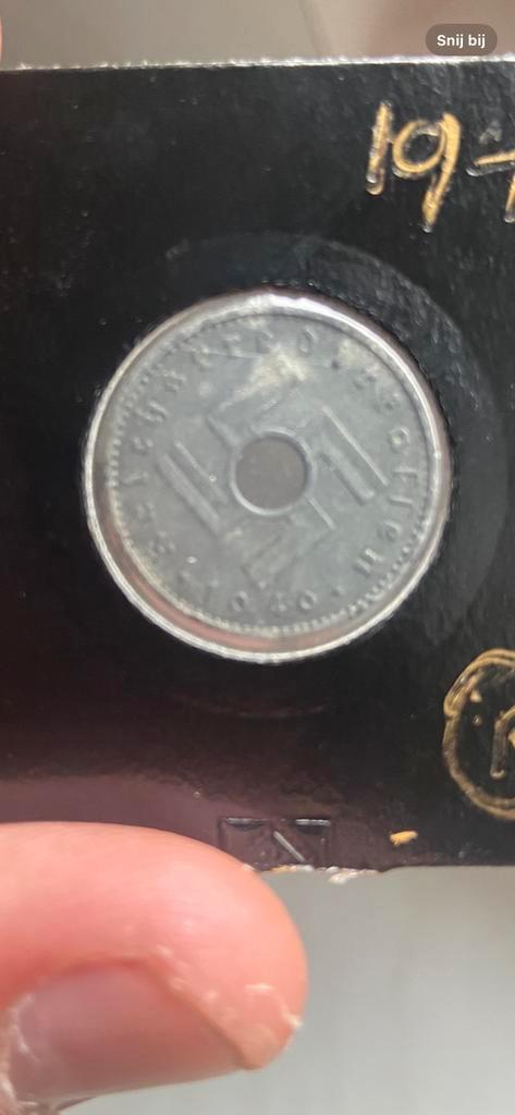 5 pfennig reichskreditkassen nazi duitsland bezet nederland, Postzegels en Munten, Munten | Nederland, Losse munt, Koningin Wilhelmina
