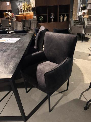 Luxe Eetstoelen Set (4) - Velvet Antraciet - Outlet! beschikbaar voor biedingen