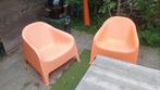 Oranje kuipstoelen van de Ikea, Tuin en Terras, Tuinstoelen, Ophalen, Gebruikt, Kunststof
