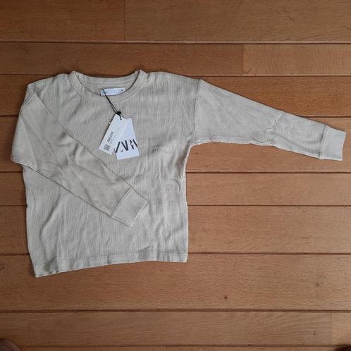 Zara t- shirt lange mouw ecru maat 122 - nieuw -, Kinderen en Baby's, Kinderkleding | Maat 122, Nieuw, Jongen of Meisje, Shirt of Longsleeve