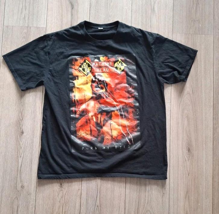 machine head bandshirt burn my eyes maat xl, Kleding | Heren, T-shirts, Zo goed als nieuw, Maat 56/58 (XL), Zwart, Ophalen of Verzenden