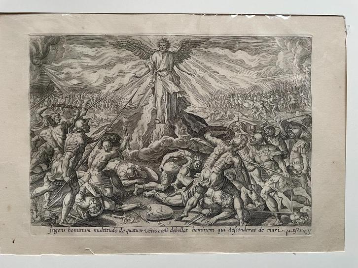 Claes Jansz. Visscher Derde vision van Esra 1616, Antiek en Kunst, Kunst | Etsen en Gravures, Ophalen of Verzenden