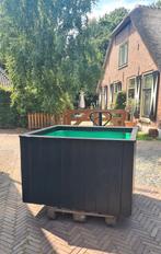 Vierkante houtgestookte hottub of ijsbad dompelbad, Ophalen, Gebruikt, Afdekzeil, Vast