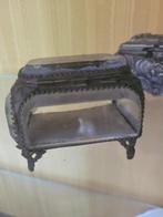 Oud Frans sieraden kistje glas met metaal, Ophalen of Verzenden