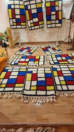 Handgemaakt Berber tapijt 10060 cm — Mondriaan-style, Antiek en Kunst, Ophalen of Verzenden