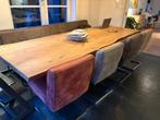 Eetkamerbank en 4 stoelen, Huis en Inrichting, Ophalen, Gebruikt, Overige kleuren, Metaal