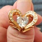 Ring hart Swarovski maat 19, Verzenden, Nieuw, Goud