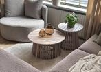 Salontafel of Bijzettafel voor binnen of tuin 70x35, Ophalen, Japandi, Rond, Nieuw