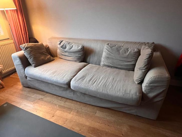 Montis Bank + voetenbank, Huis en Inrichting, Banken | Bankstellen, Gebruikt, Rechte bank, Driepersoons, 200 tot 250 cm, 75 tot 100 cm