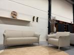 Nieuw Leolux Mayon Bank & 2 Fauteuils Wapiti leer Design, Huis en Inrichting, Leolux, Ophalen of Verzenden, Rechte bank, Nieuw