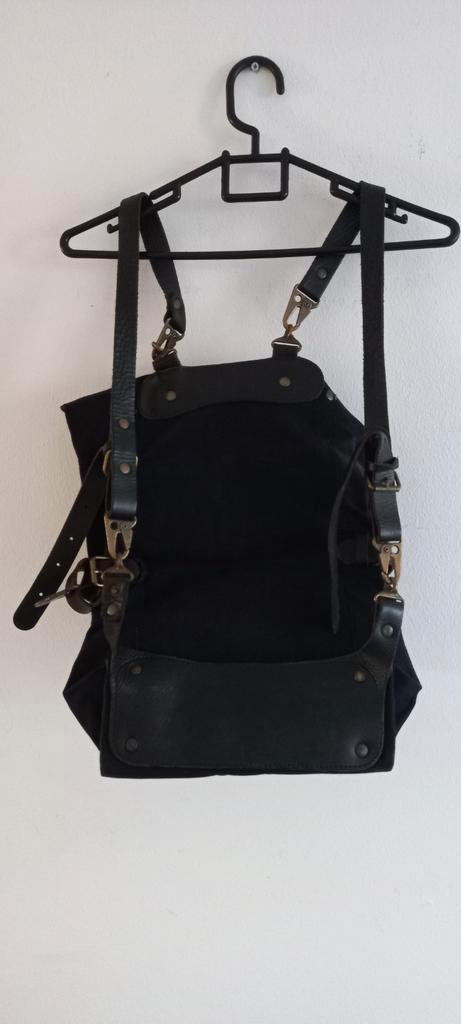 Nitmoi, handmade canvas and leather bag, Sieraden, Tassen en Uiterlijk, Tassen | Rugtassen, Zo goed als nieuw, 25 tot 40 cm, Ophalen of Verzenden