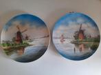 2 wandbordjes met molens, Ophalen
