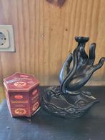Wierookhouder Hand met Sandalwood Wierook, Overige materialen, Zwart, Nieuw, Ophalen of Verzenden