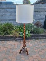 Antieke houten staande schemerlamp, vloerlamp, staande lamp, Huis en Inrichting, Lampen | Vloerlampen, Gebruikt, 150 tot 200 cm