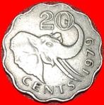 * GREAT BRITAIN (1974-1979):SWAZILAND 20 CENTS 1979~ELEPHANT, Postzegels en Munten, Munten | Afrika, Losse munt, Overige landen