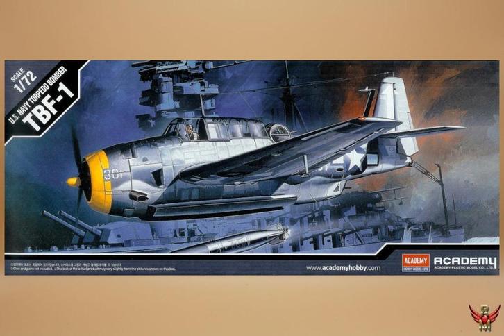 ROWASP | Academy 1/72 USN Torpedo Bomber TBF 1, Hobby en Vrije tijd, Modelbouw | Vliegtuigen en Helikopters, Nieuw, Vliegtuig