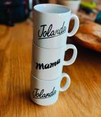 3x koffie bekers/ mokken met tekst, Ophalen