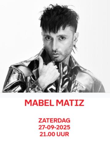 6 tickets (rij G43 t/m 48) Mabel Matiz 27-09-2025 in Ahoy  beschikbaar voor biedingen