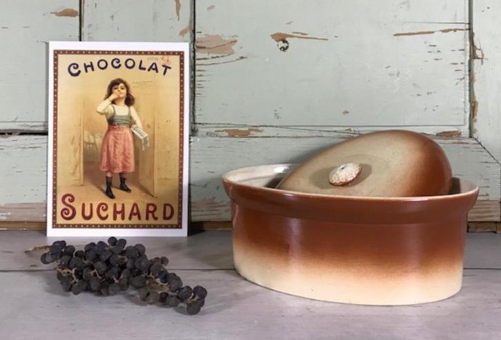 Digoin Sarreguemines paté terrine met prachtige knop, Antiek en Kunst, Antiek | Keukenbenodigdheden, Ophalen of Verzenden