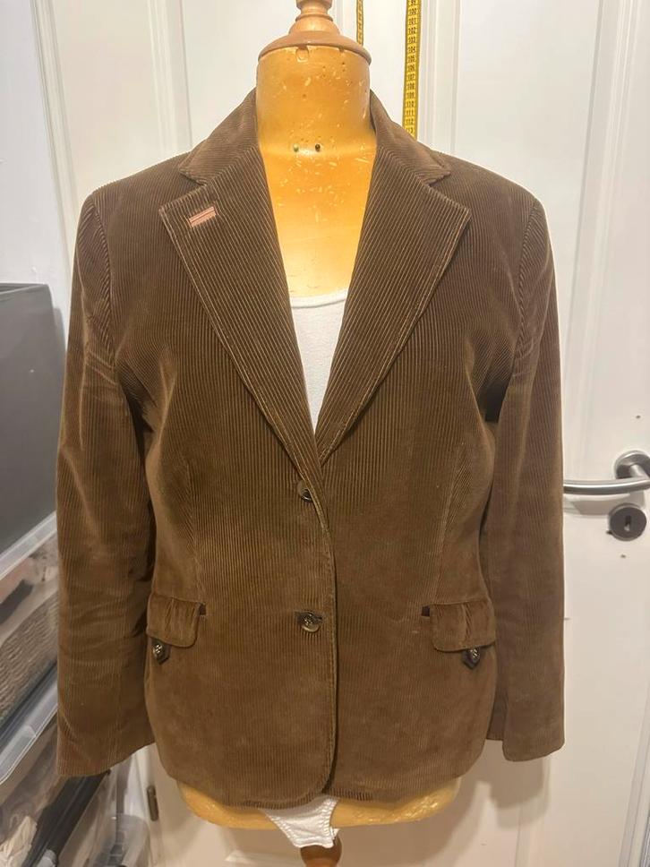 Bruine ribcord blazer Henry Cottons Maat 40 42, Kleding | Dames, Jasjes, Kostuums en Pakken, Zo goed als nieuw, Jasje, Bruin, Ophalen of Verzenden