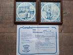 2 vintage blauwe tegeltjes Campina kaasmakerii,melk, Antiek en Kunst, Ophalen of Verzenden