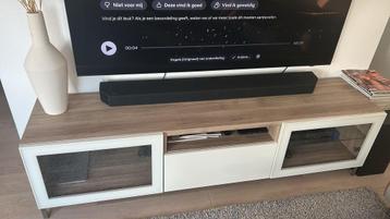 Tv meubel houtlook wit  beschikbaar voor biedingen