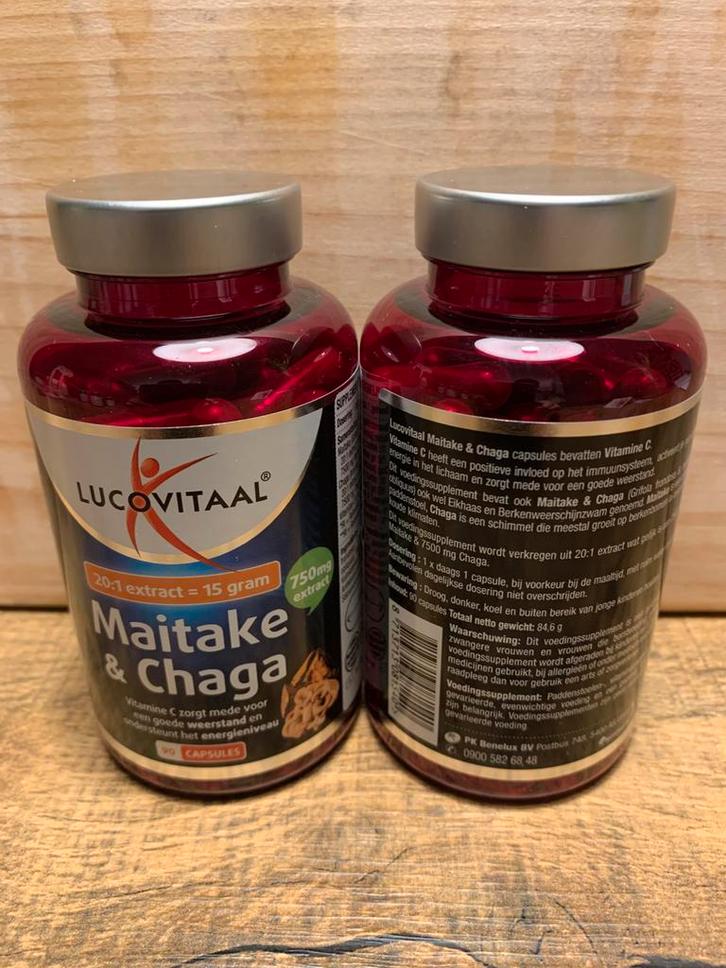 2x Lucovitaal Maitake & Chaga capsules – nieuw & ongeopend, Sport en Fitness, Gezondheidsproducten en Wellness, Nieuw, Overige typen