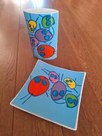 Schoonhoven Keramiek Bord & Vaas - Henk Gasthuis, Overige kleuren, Aardewerk of Porselein, Ophalen of Verzenden, Zo goed als nieuw